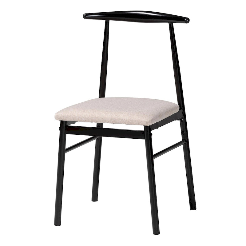 Industrial Upholstered Metal Dining Chairs, Set of 4