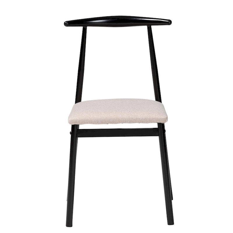 Industrial Upholstered Metal Dining Chairs, Set of 4