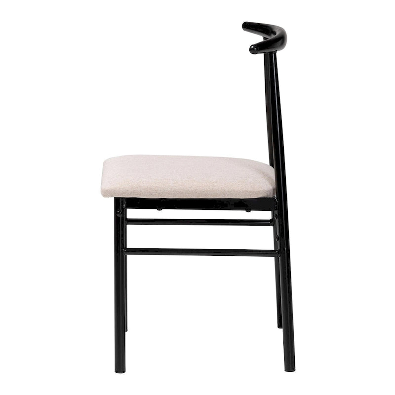 Industrial Upholstered Metal Dining Chairs, Set of 4