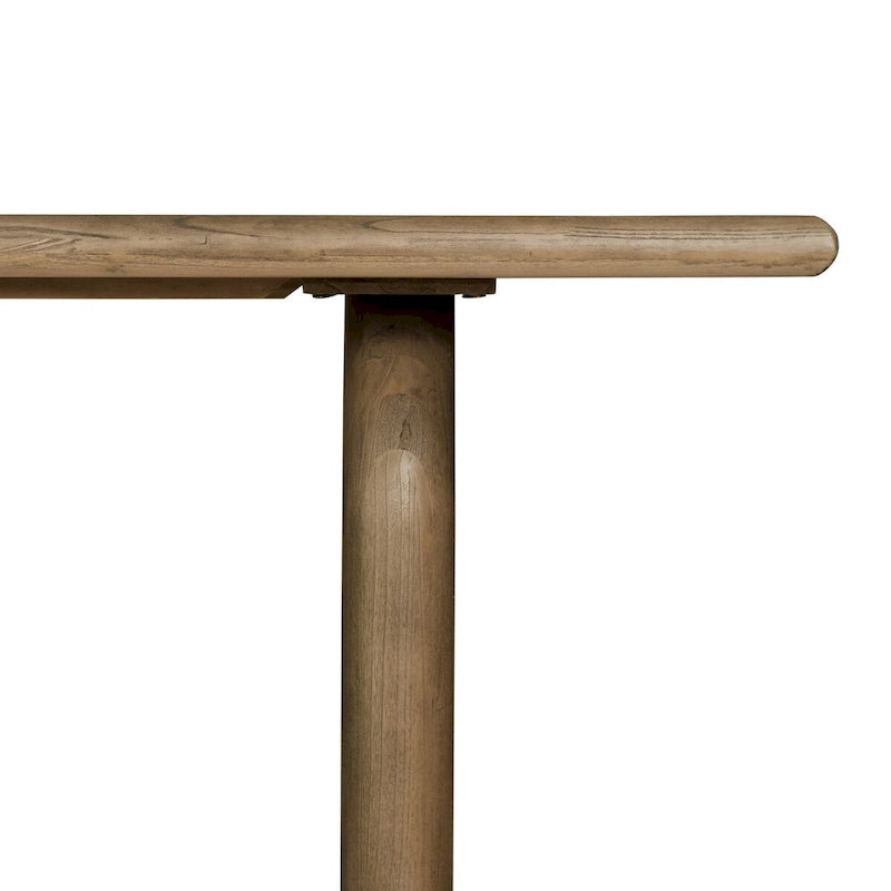 Solid Mindi Wood Dining Table with Arched Bases