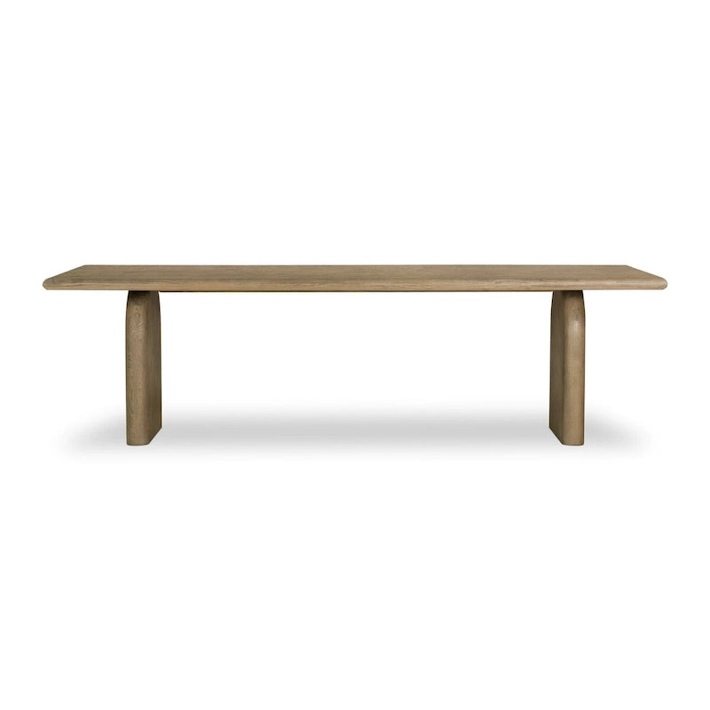 Solid Mindi Wood Dining Table with Arched Bases