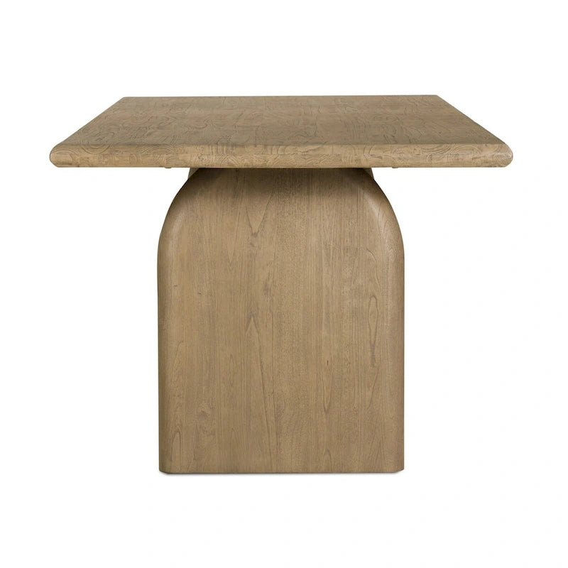 Solid Mindi Wood Dining Table with Arched Bases