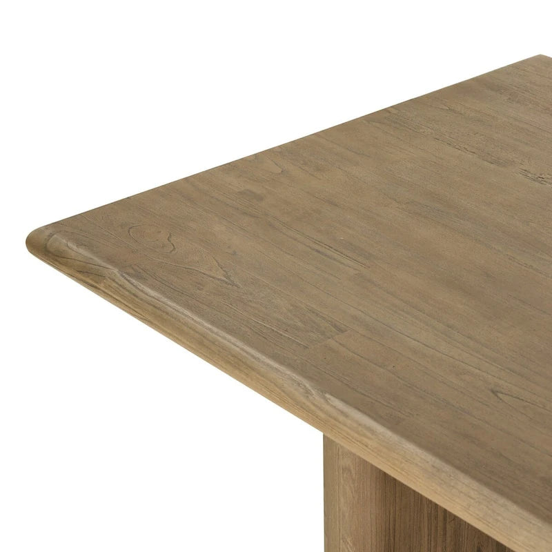 Solid Mindi Wood Dining Table with Arched Bases