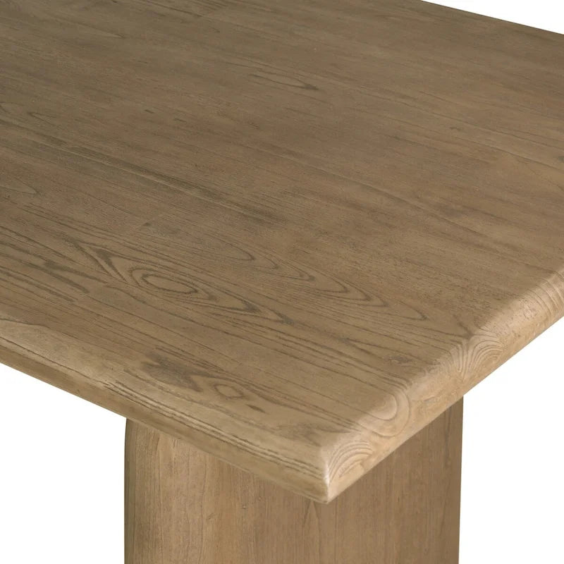 Solid Mindi Wood Dining Table with Arched Bases