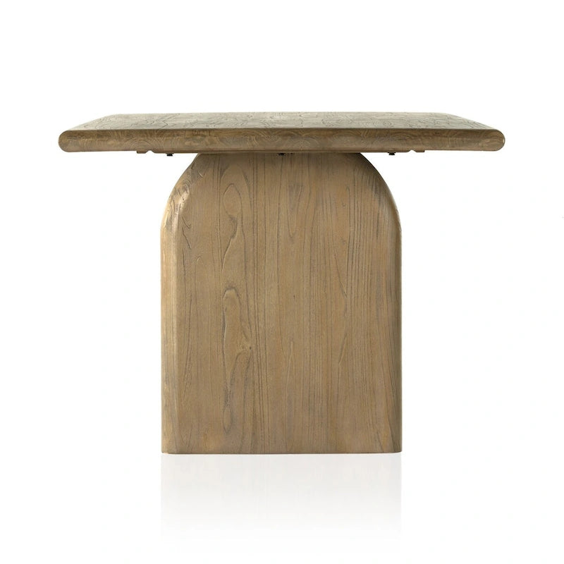 Solid Mindi Wood Dining Table with Arched Bases