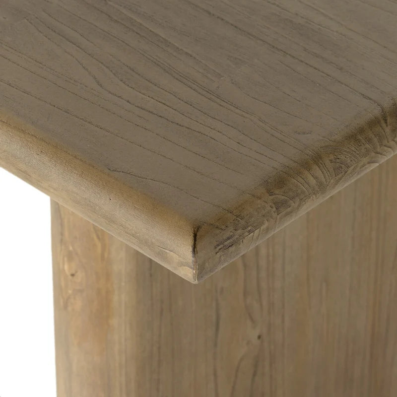 Solid Mindi Wood Dining Table with Arched Bases