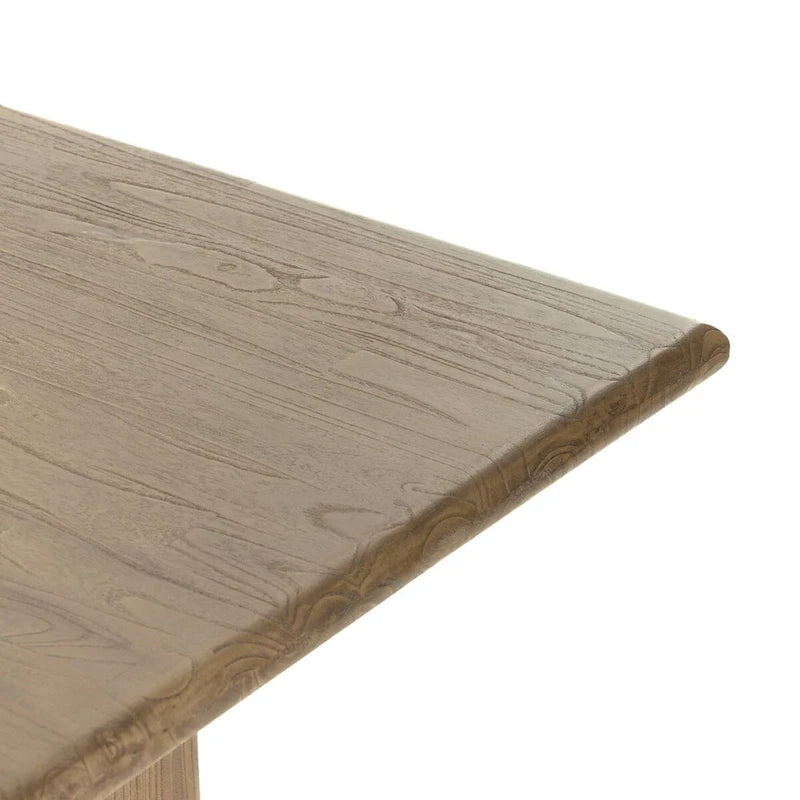Solid Mindi Wood Dining Table with Arched Bases
