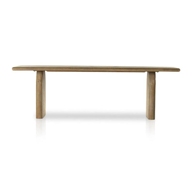 Solid Mindi Wood Dining Table with Arched Bases