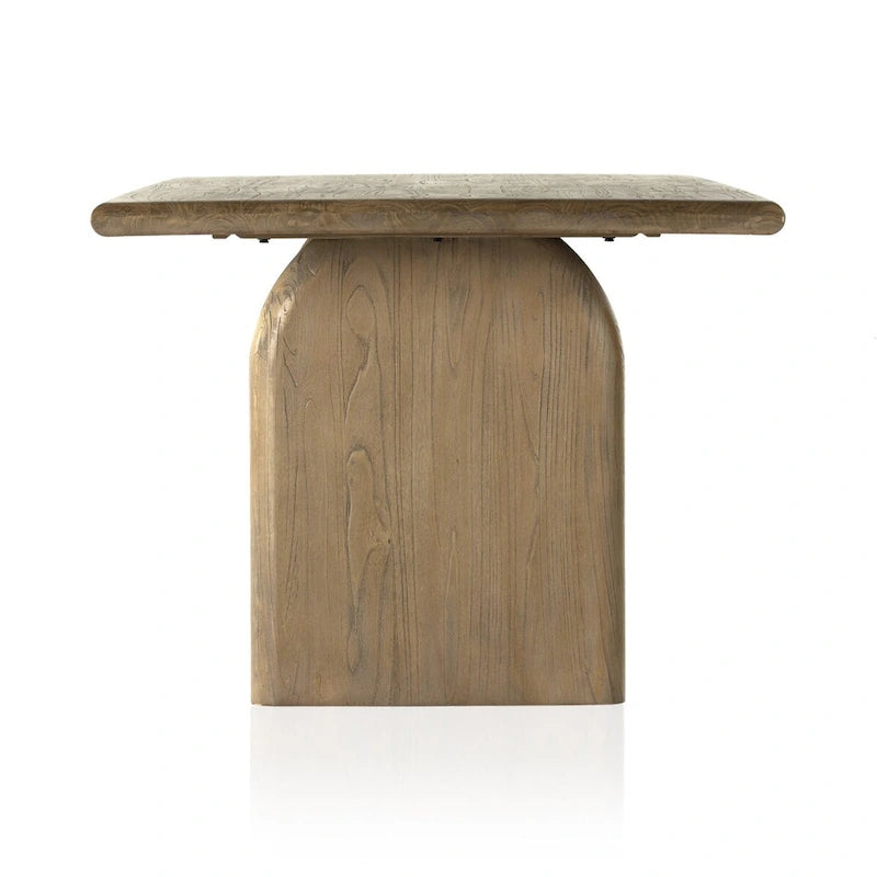 Solid Mindi Wood Dining Table with Arched Bases