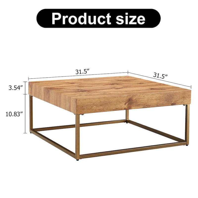 Modern MDF Coffee Table with Metal Legs
