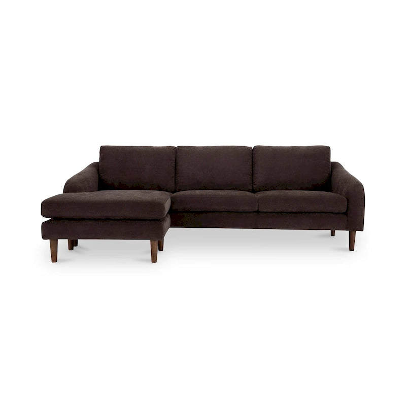 Dark Brown Sectional Sofa with Reversible Chaise