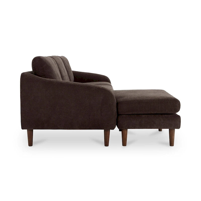 Dark Brown Sectional Sofa with Reversible Chaise