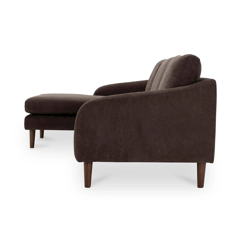 Dark Brown Sectional Sofa with Reversible Chaise