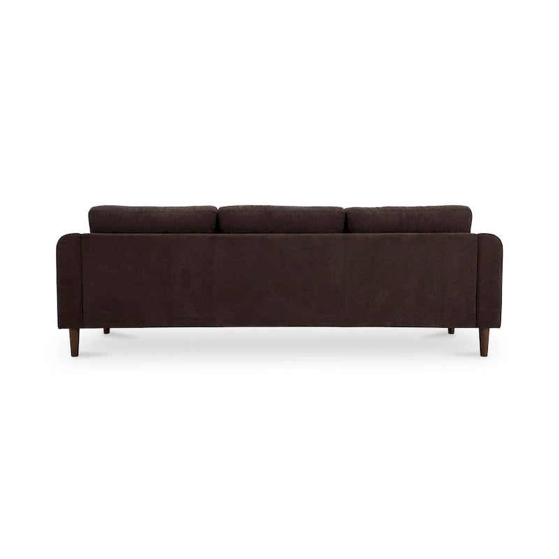 Dunkelbraunes Ecksofa mit umkehrbarer Ottomane