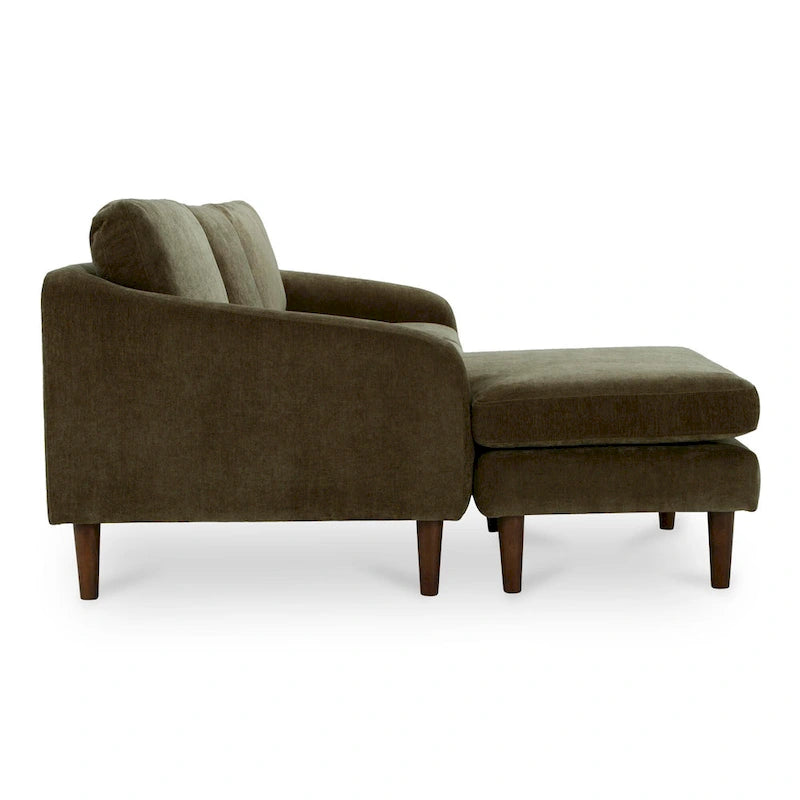 Dunkelbraunes Ecksofa mit umkehrbarer Ottomane