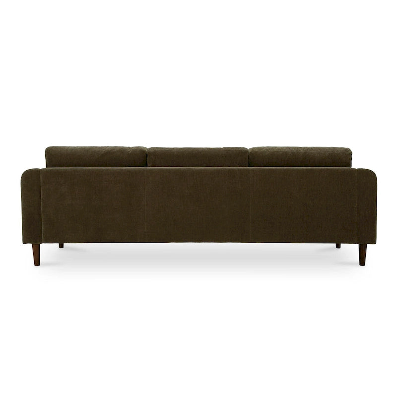 Dunkelbraunes Ecksofa mit umkehrbarer Ottomane