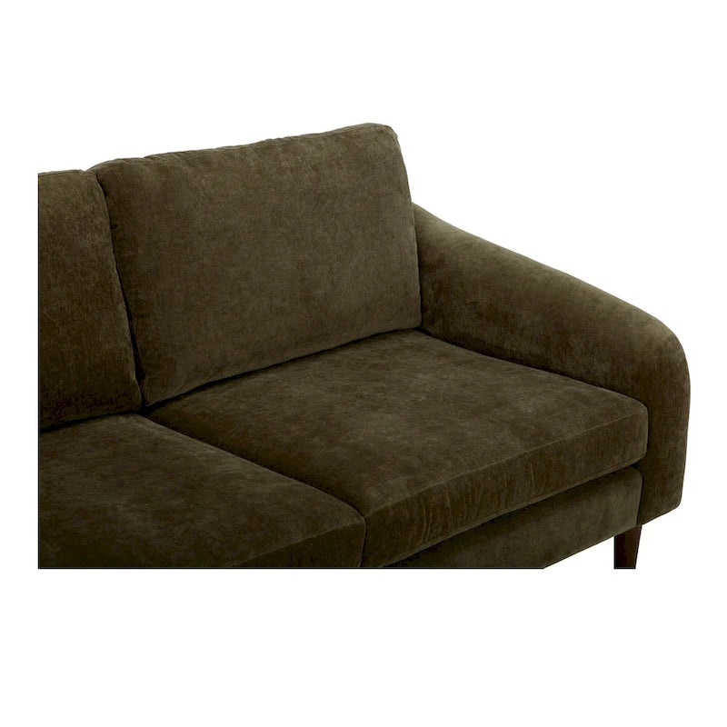 Dunkelbraunes Ecksofa mit umkehrbarer Ottomane