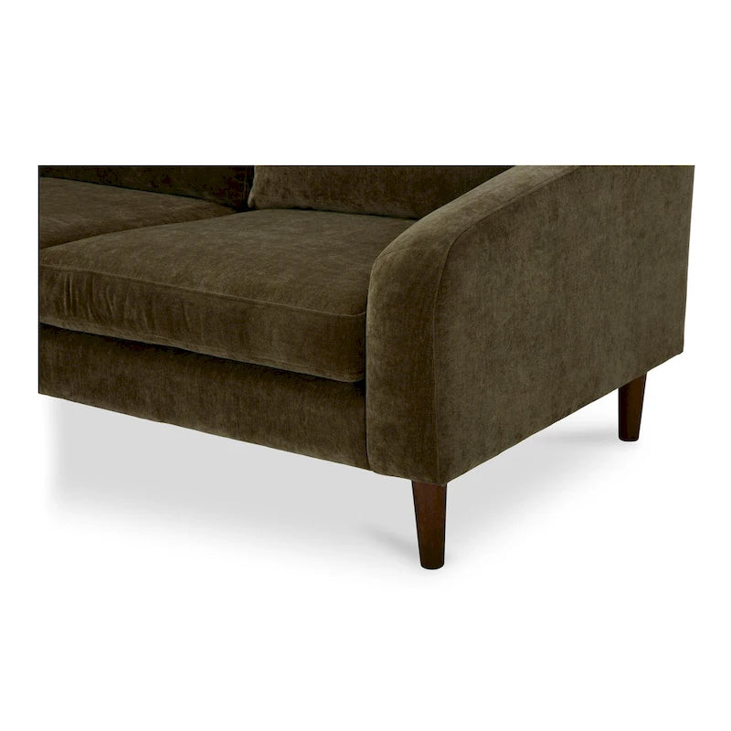 Dunkelbraunes Ecksofa mit umkehrbarer Ottomane