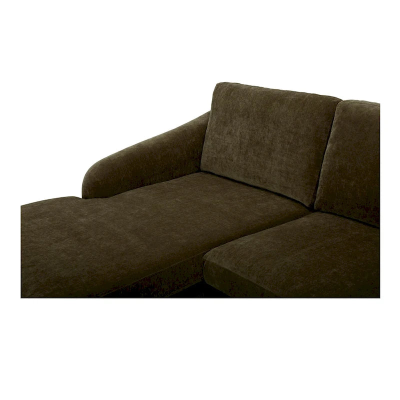 Dunkelbraunes Ecksofa mit umkehrbarer Ottomane