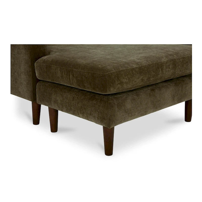 Dunkelbraunes Ecksofa mit umkehrbarer Ottomane