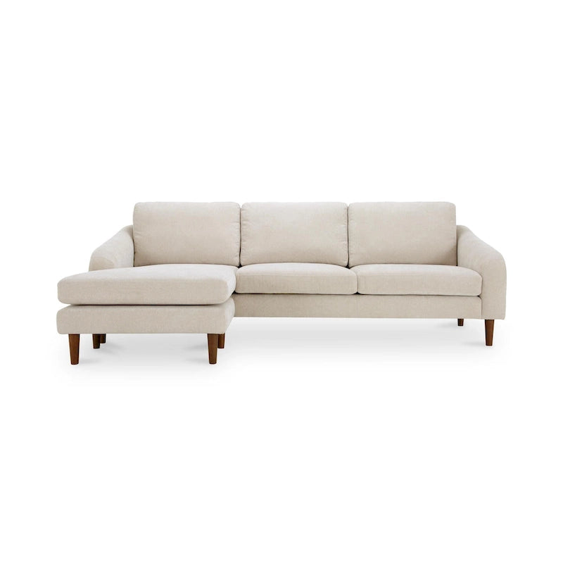 Dunkelbraunes Ecksofa mit umkehrbarer Ottomane