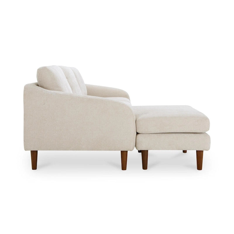 Dunkelbraunes Ecksofa mit umkehrbarer Ottomane