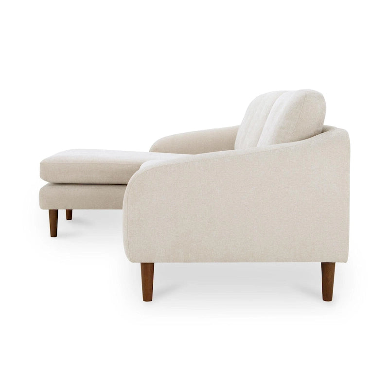 Dunkelbraunes Ecksofa mit umkehrbarer Ottomane