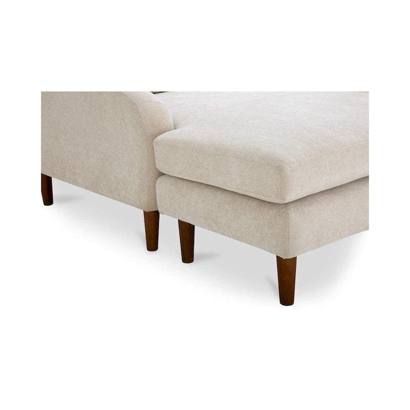 Dunkelbraunes Ecksofa mit umkehrbarer Ottomane