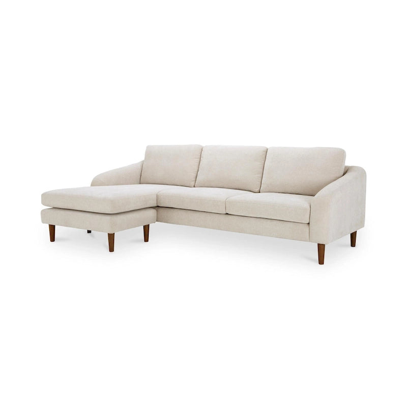 Dunkelbraunes Ecksofa mit umkehrbarer Ottomane
