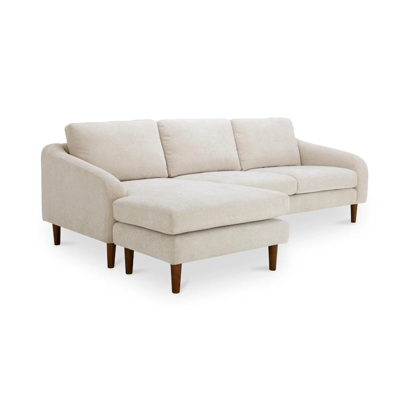 Dunkelbraunes Ecksofa mit umkehrbarer Ottomane