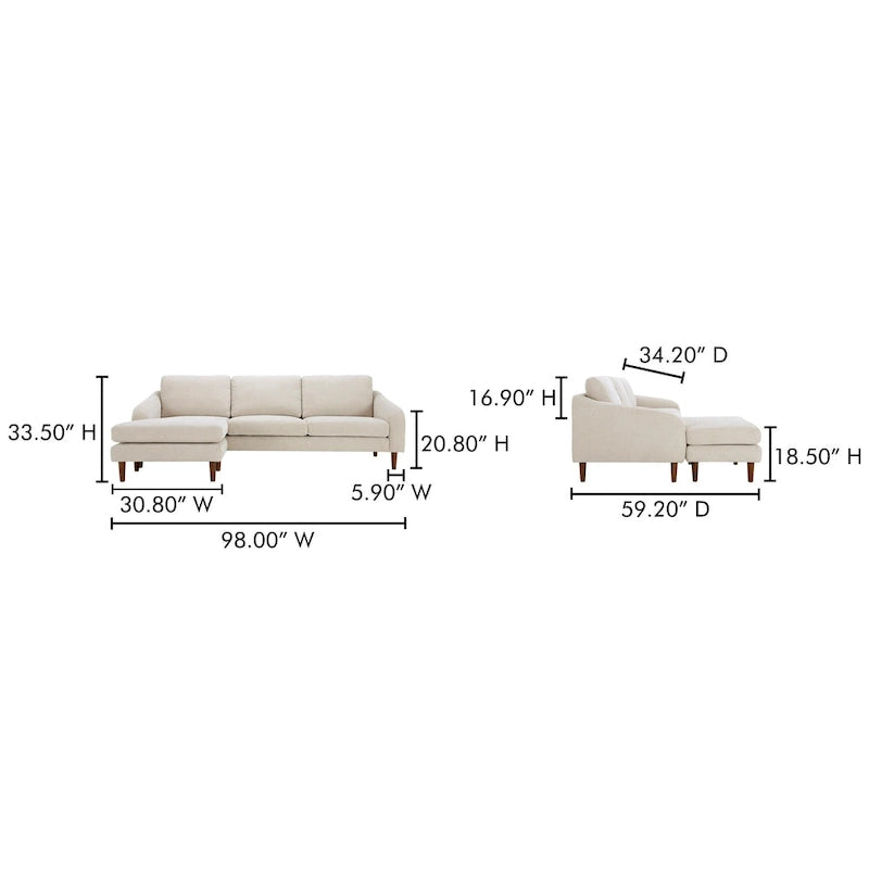 Dunkelbraunes Ecksofa mit umkehrbarer Ottomane