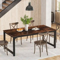 Rustic Brown Industrial Dining Table for 4–6