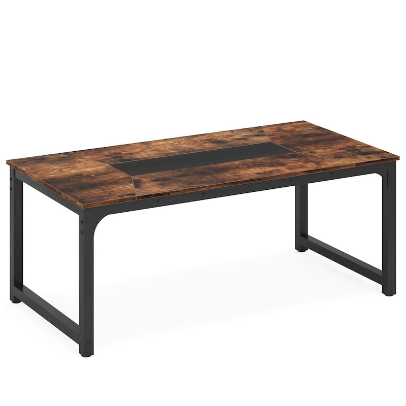 Rustic Brown Industrial Dining Table for 4–6